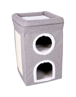 Taoqimiao Krabpaal MS029SG, 97CM Kat Met 4 Krabpalen, 1 Platformen Grotten Mand Kattenkrabbord Pluche Ballen Donkergrijs 2704856797