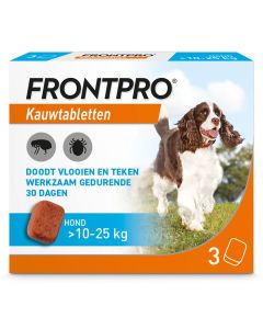 Frontpro Hond - Anti vlooien en tekenmiddel - 3 tab >10-25 Kg Large