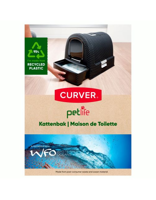 Curver Gesloten Kattenbak – Ivoor, 51x39x39 Cm – Met Schep, Vloermat En Geurfilter – Makkelijk Schoon Te Maken